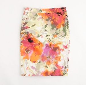 J.CREW FACTORY Watercolor Floral Pencil Skirt